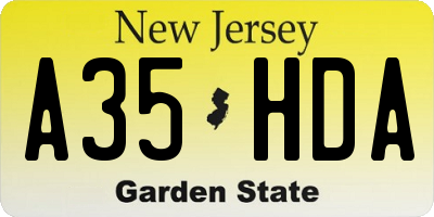 NJ license plate A35HDA