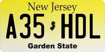 NJ license plate A35HDL