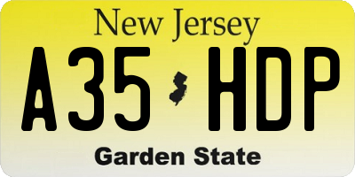 NJ license plate A35HDP