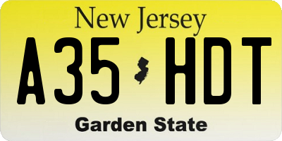 NJ license plate A35HDT