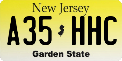 NJ license plate A35HHC