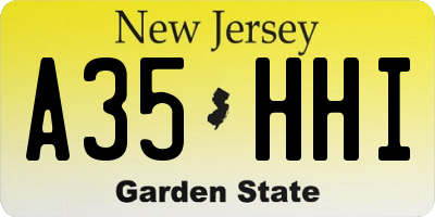 NJ license plate A35HHI