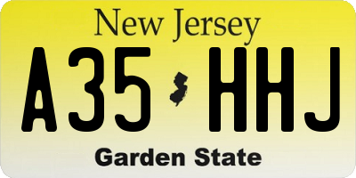 NJ license plate A35HHJ