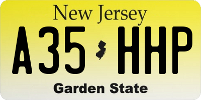 NJ license plate A35HHP
