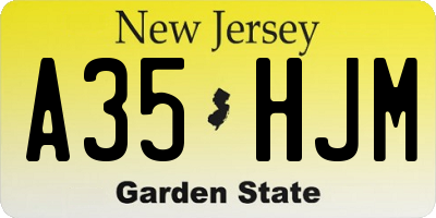 NJ license plate A35HJM