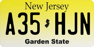 NJ license plate A35HJN
