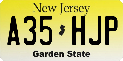 NJ license plate A35HJP