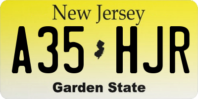 NJ license plate A35HJR