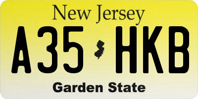 NJ license plate A35HKB