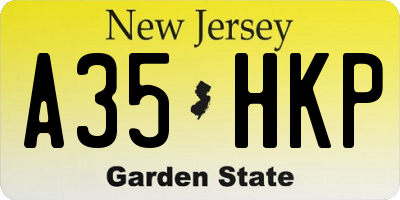NJ license plate A35HKP