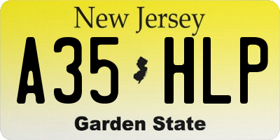 NJ license plate A35HLP