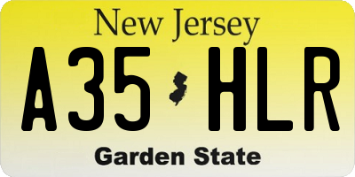 NJ license plate A35HLR