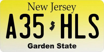 NJ license plate A35HLS