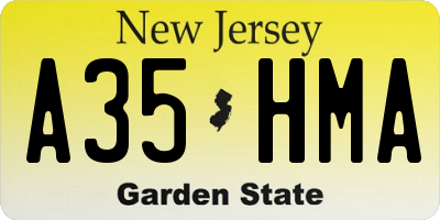 NJ license plate A35HMA