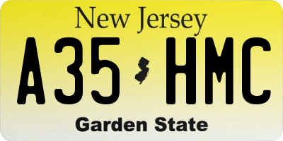 NJ license plate A35HMC