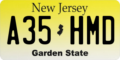 NJ license plate A35HMD