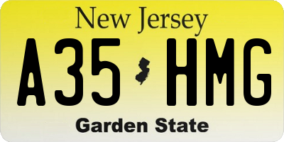 NJ license plate A35HMG
