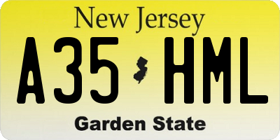 NJ license plate A35HML