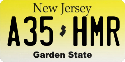 NJ license plate A35HMR