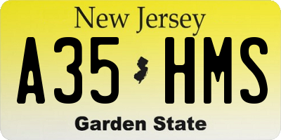 NJ license plate A35HMS
