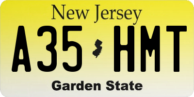NJ license plate A35HMT