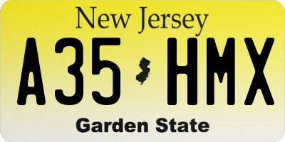 NJ license plate A35HMX