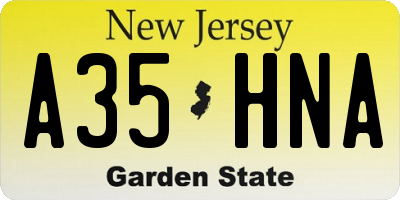 NJ license plate A35HNA