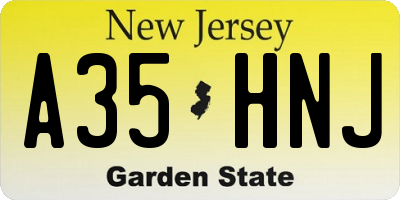 NJ license plate A35HNJ