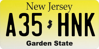 NJ license plate A35HNK