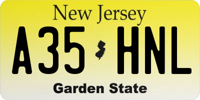 NJ license plate A35HNL