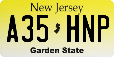 NJ license plate A35HNP