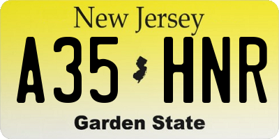 NJ license plate A35HNR