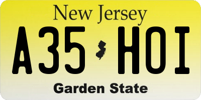 NJ license plate A35HOI
