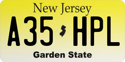 NJ license plate A35HPL