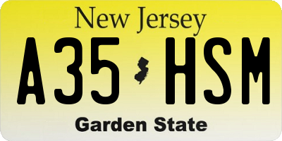 NJ license plate A35HSM