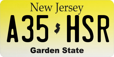 NJ license plate A35HSR