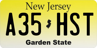 NJ license plate A35HST