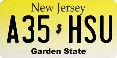 NJ license plate A35HSU
