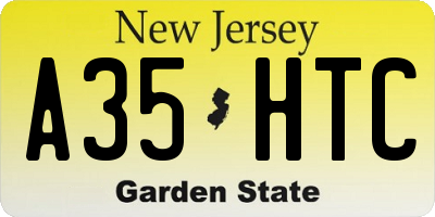 NJ license plate A35HTC