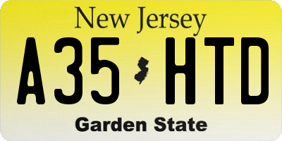 NJ license plate A35HTD