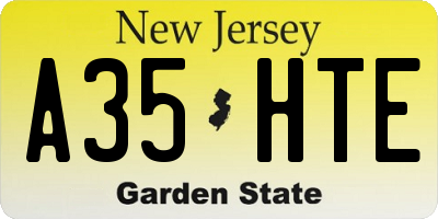 NJ license plate A35HTE