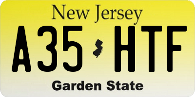 NJ license plate A35HTF