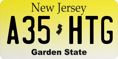NJ license plate A35HTG