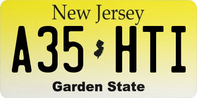NJ license plate A35HTI