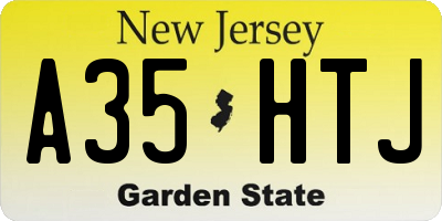 NJ license plate A35HTJ
