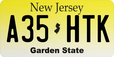 NJ license plate A35HTK