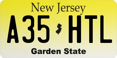NJ license plate A35HTL