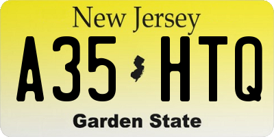 NJ license plate A35HTQ