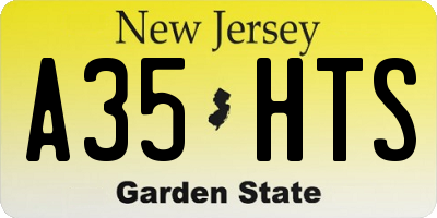 NJ license plate A35HTS