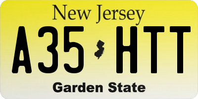 NJ license plate A35HTT